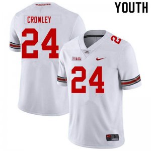 Youth Ohio State Buckeyes #24 Marcus Crowley White Nike NCAA College Football Jersey September MAU0244CG